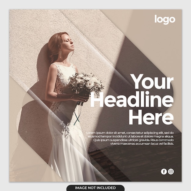 Wedding dress social media post template