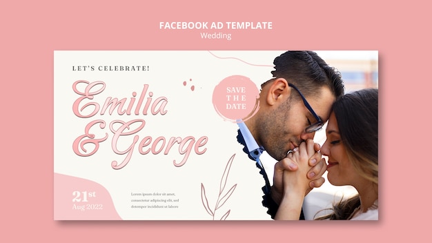 Wedding facebook ad template design