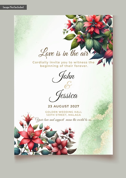 Wedding floral invitation card templates