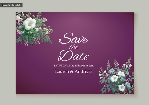 Wedding floral invitation card templates