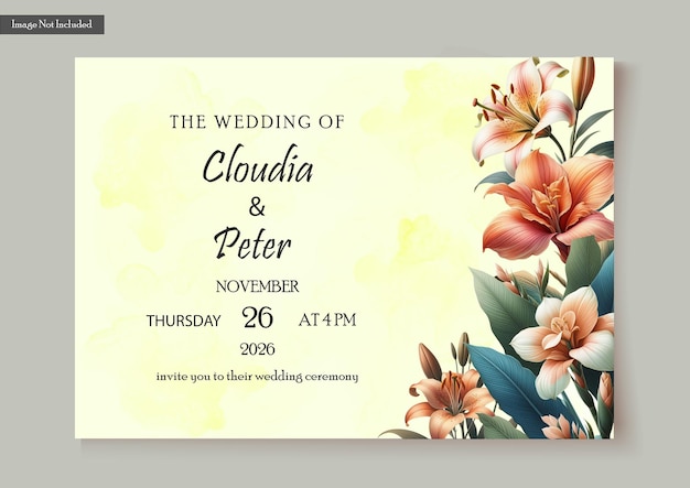 Wedding floral invitation card templates