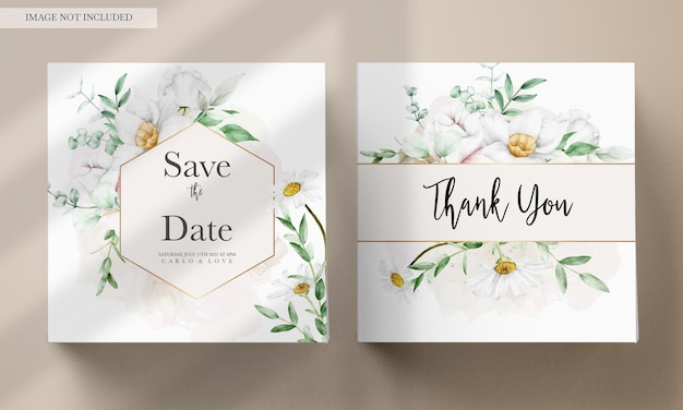 Wedding floral invitation template