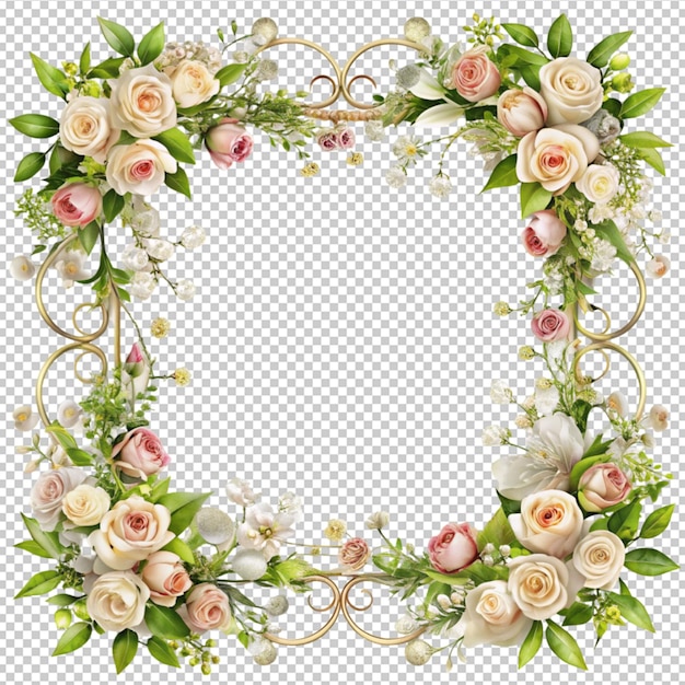 wedding frame on transparent background