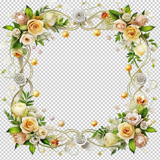 wedding frame on transparent background