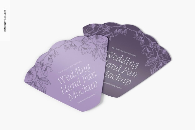 Wedding Hand Fans Mockup, Top View