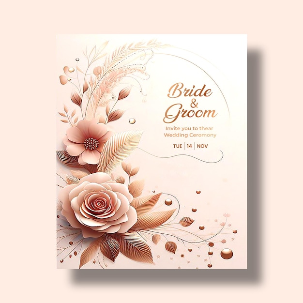 Wedding invitation Card Design free template