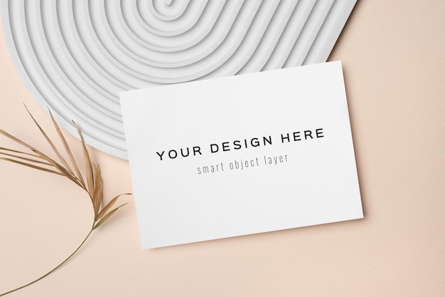 Wedding invitation card mockup with copy space for card design