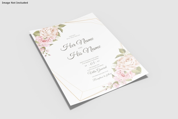 Wedding invitation card template insolated