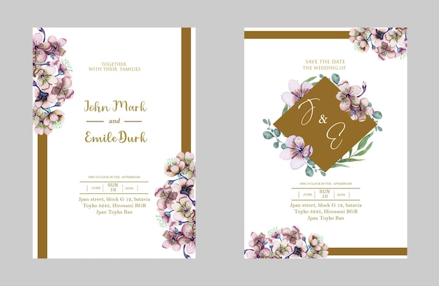 wedding invitation card template with text psd