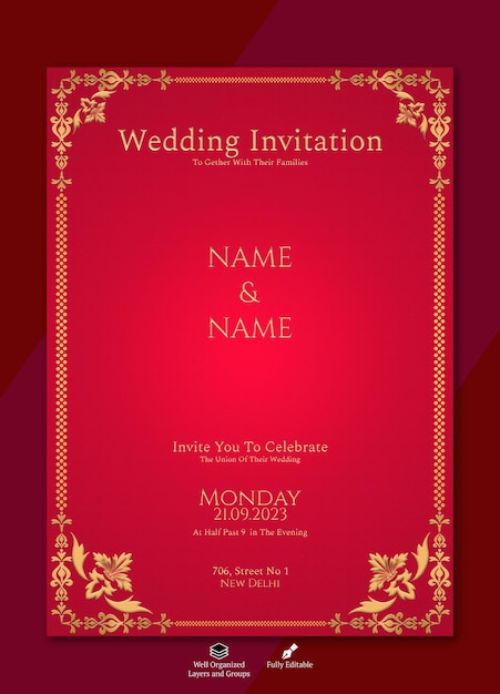 PSD wedding invitation card templates