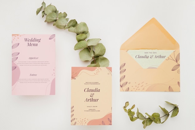 Wedding invitation concept mock-up