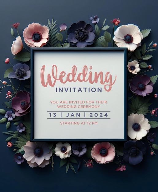 Wedding invitation greeting cards elegant vintage style