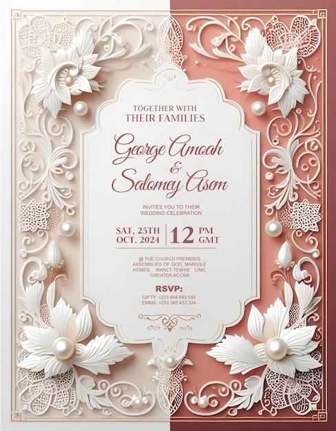 Wedding invitation greeting cards elegant vintage style