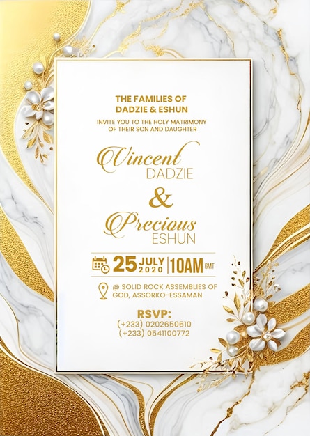 PSD wedding invitation greeting cards elegant vintage style