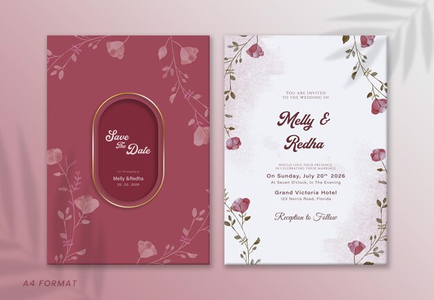 PSD a wedding invitation that says'the date of the year '