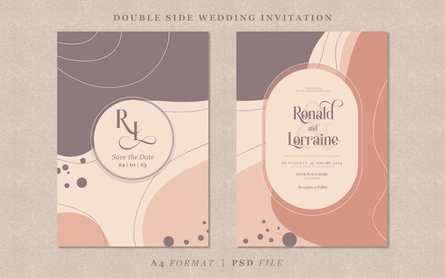 Wedding invitation with abstract background template