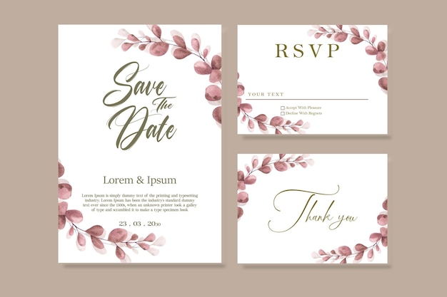 Wedding invitations floral decorative greeting card or invitation Premium PSD