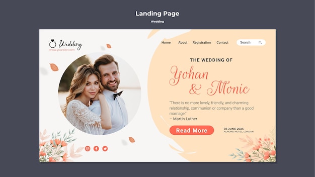 Wedding landing page template design