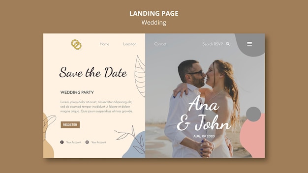 Wedding landing page