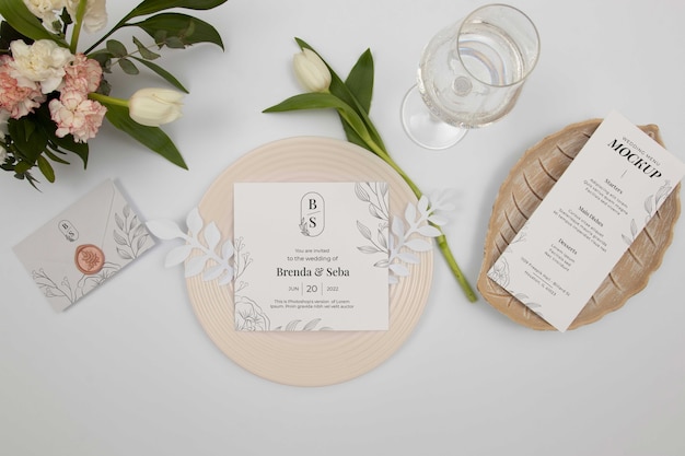 Wedding menu mockup design