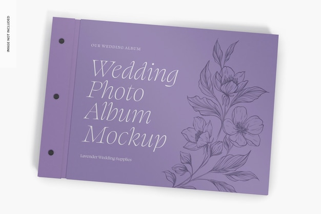 Wedding Photo Album Mockup, Top View