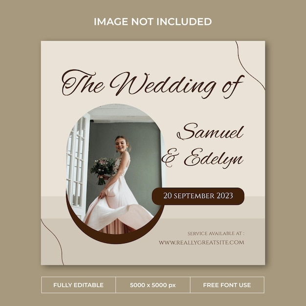 Wedding planner instagram post PSD template