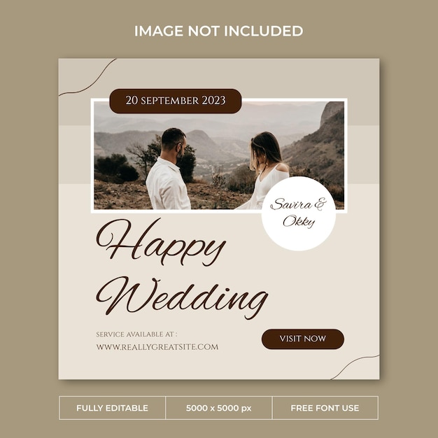 Wedding planner instagram post PSD template