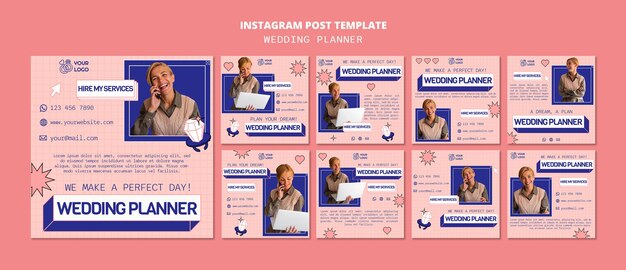 PSD wedding planner instagram posts