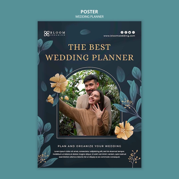 PSD wedding planner poster design template