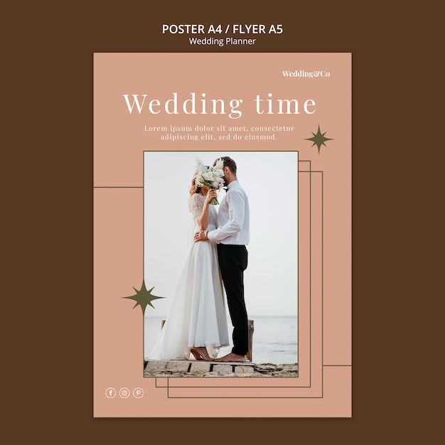 Wedding planner vertical poster template