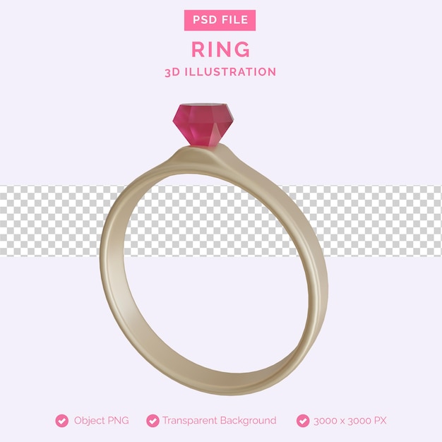 wedding rings 3d illustration