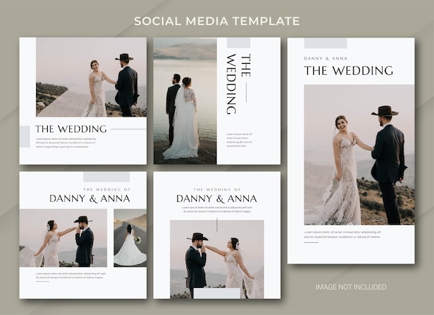 Wedding social media post bundle template 