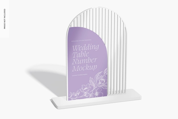 Wedding Table Number Mockup, Perspective