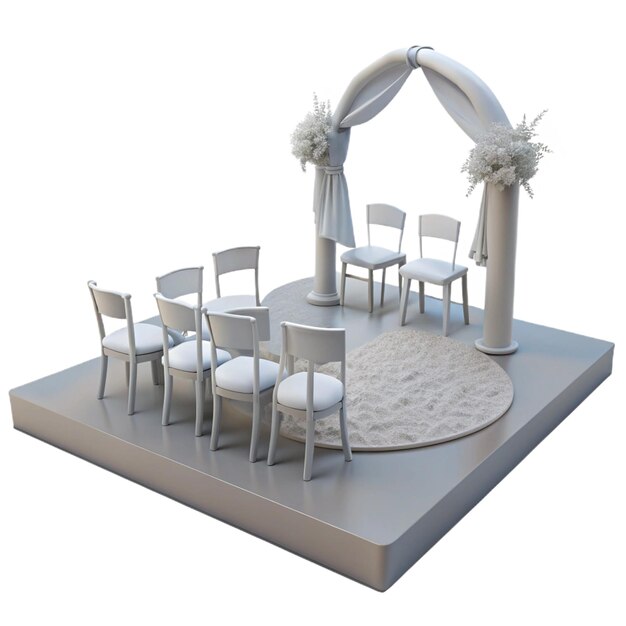 a wedding table with chairs and a wedding on it