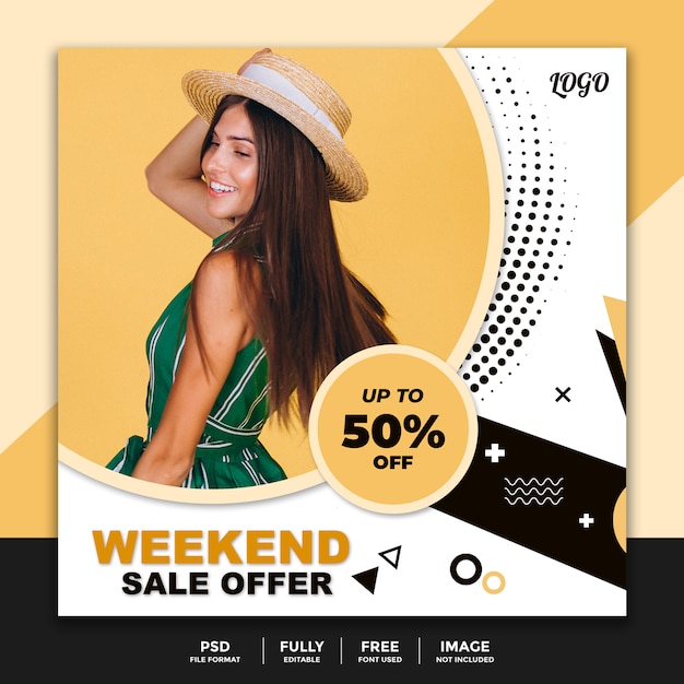 Weekend Sale Offer Social Media Banner Template 