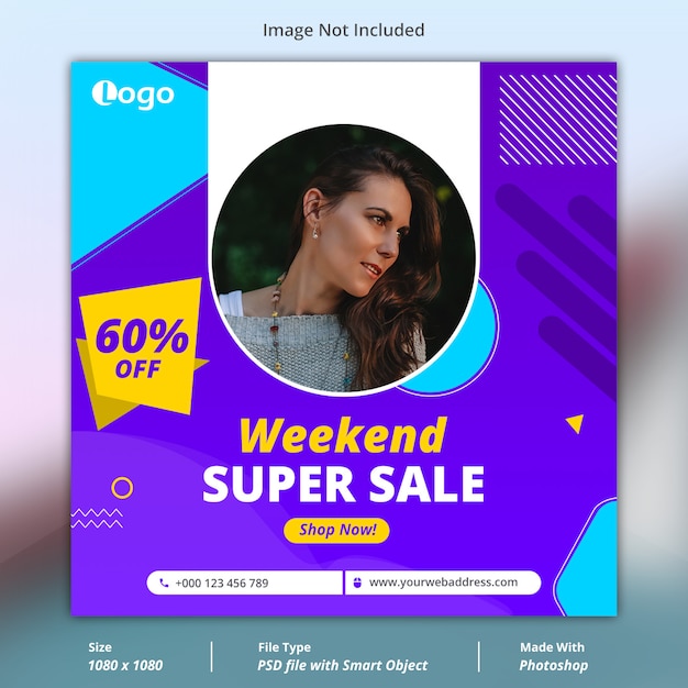 Weekend Super Sale Social Media Banner