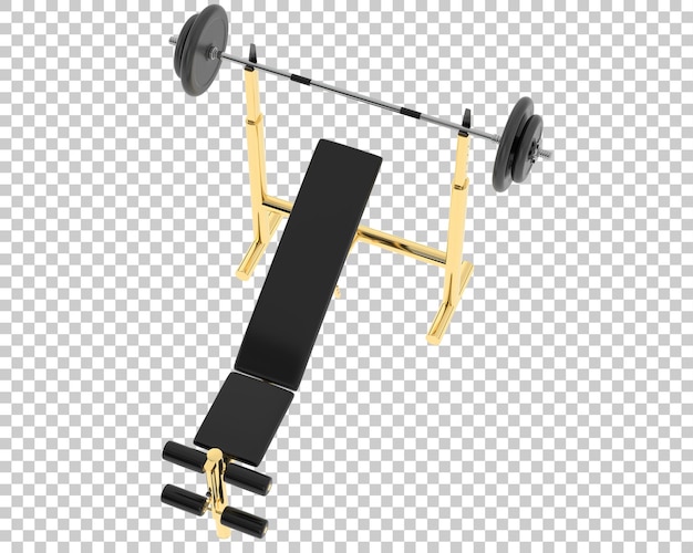 PSD weight bench on transparent background 3d rendering illustration