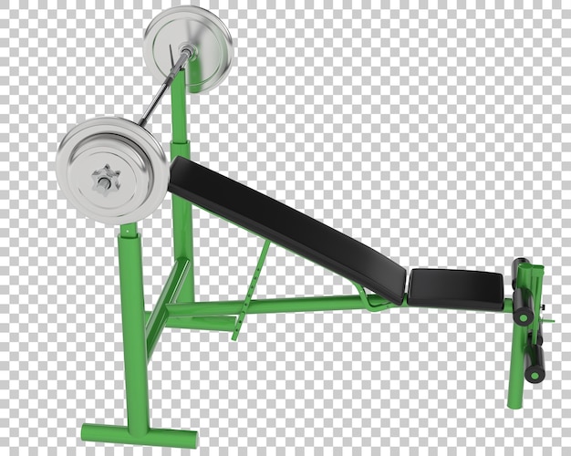 Weight bench on transparent background 3d rendering illustration