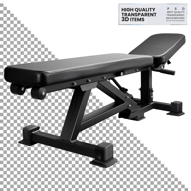 PSD weight bench a versatile weight bench with adjustable features on transparent background