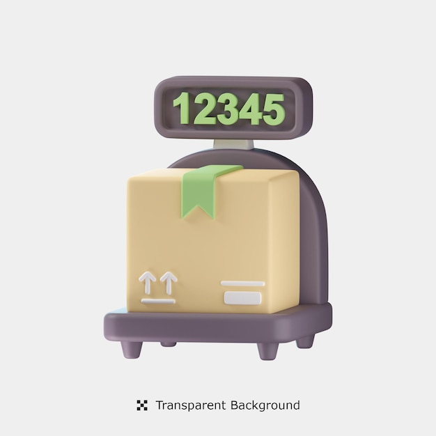 Weight Parcel 3d icon illustration