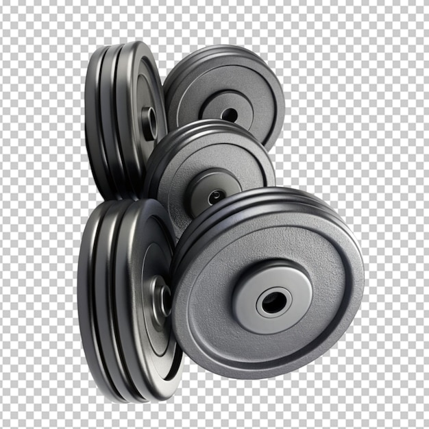 PSD weight plates on transparent background