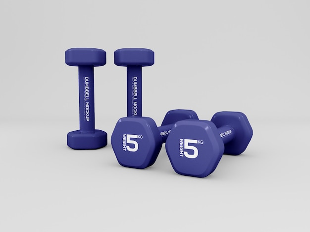 Weights dumbbell for training mockup