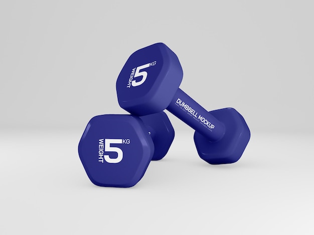 Weights dumbbell for training mockup