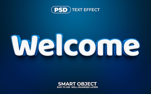 Welcome 3d Editable Text Effect Style With Premium Background