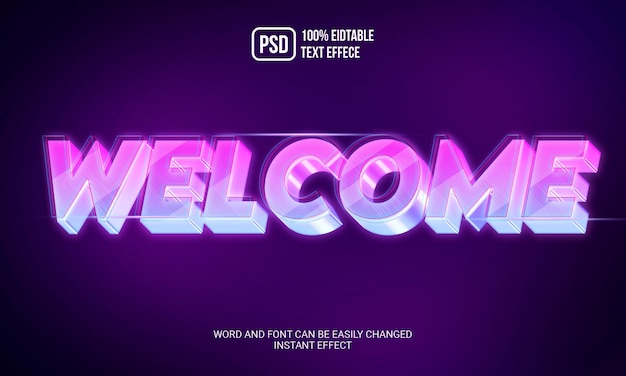 Welcome 3d style text effect