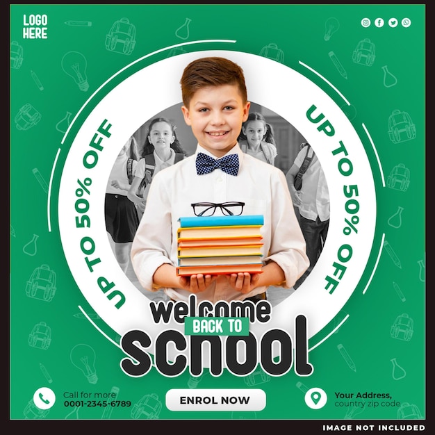 Welcome back to school social media design