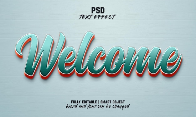 Welcome editable text effect style template