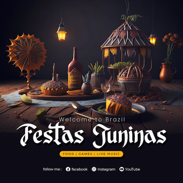 Welcome festa junina social media post template