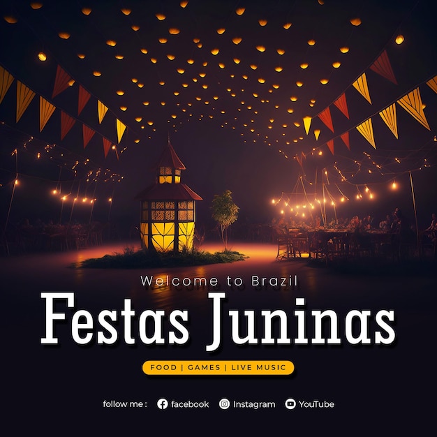 Welcome festa junina social media post template