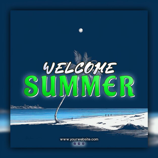 Welcome Summer background For Social Media Post